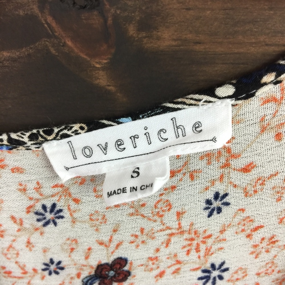 Love Riche | Striped Floral Boho Keyhole Ruffle Blouse‎ - Picture 6 of 6